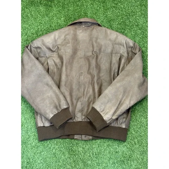 Vintage Wilsons Jacket Mens XL Brown Leather Bomber Aviator Flyers Full Zip - Picture 2 of 16